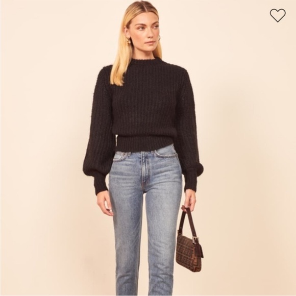 Reformation Alpaca Tatum Balloon Sleeve Sweater S